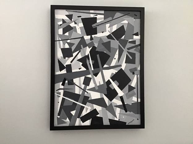 A painting hanging on a wall

Description automatically generated